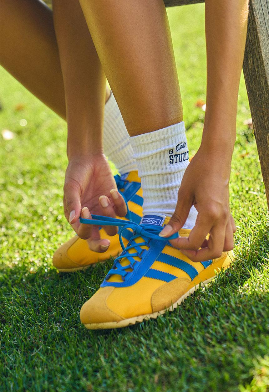 Burnt  - 1978 Crew Socks - White & Navy