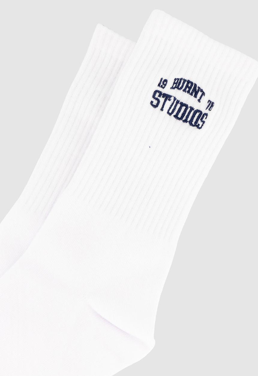 Burnt  - 1978 Crew Socks - White & Navy