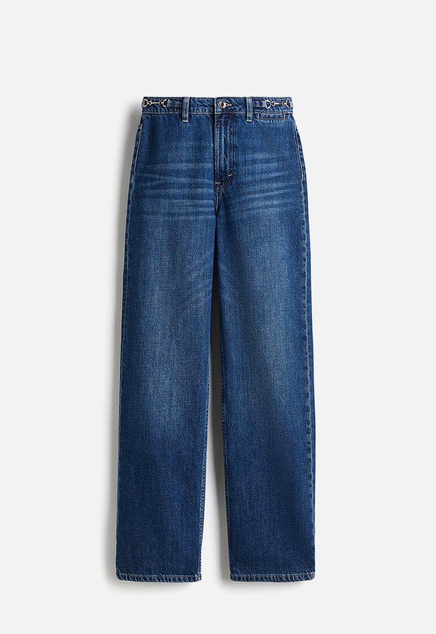 H&M - Straight high jeans - denim blue