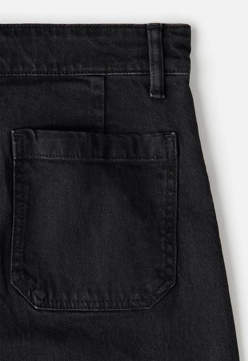 H&M - Wide high jeans - washed black