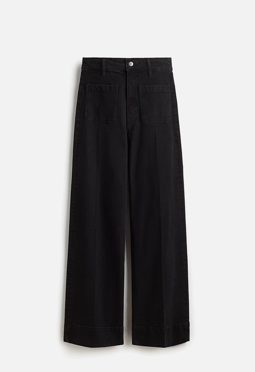 H&M - Wide high jeans - washed black