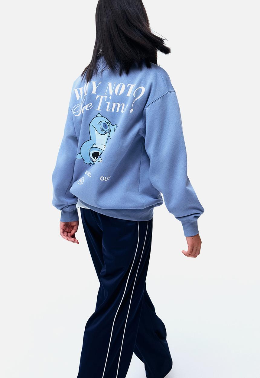 Oversized print-motif sweatshirt - blue/lilo & stitch - 1305494007