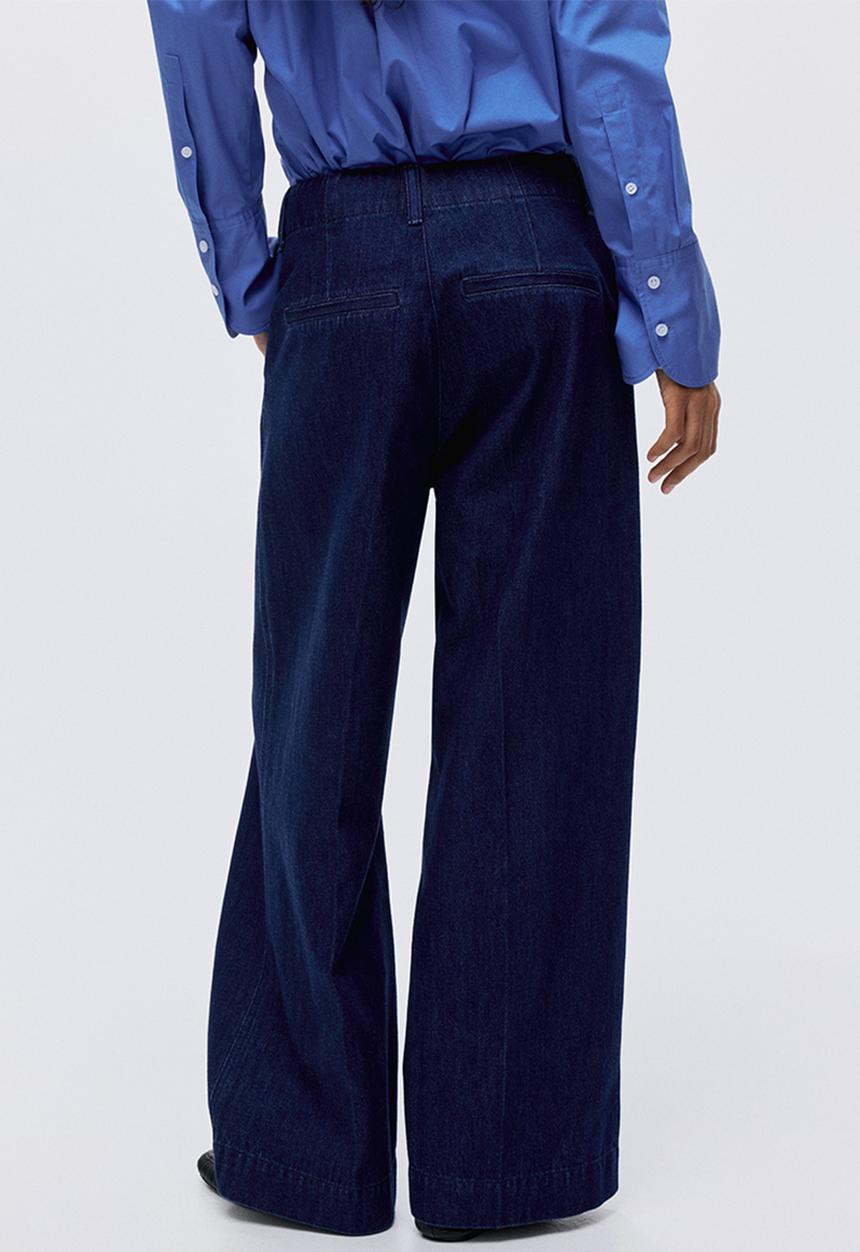 H&M - Wide high jeans - dark denim blue