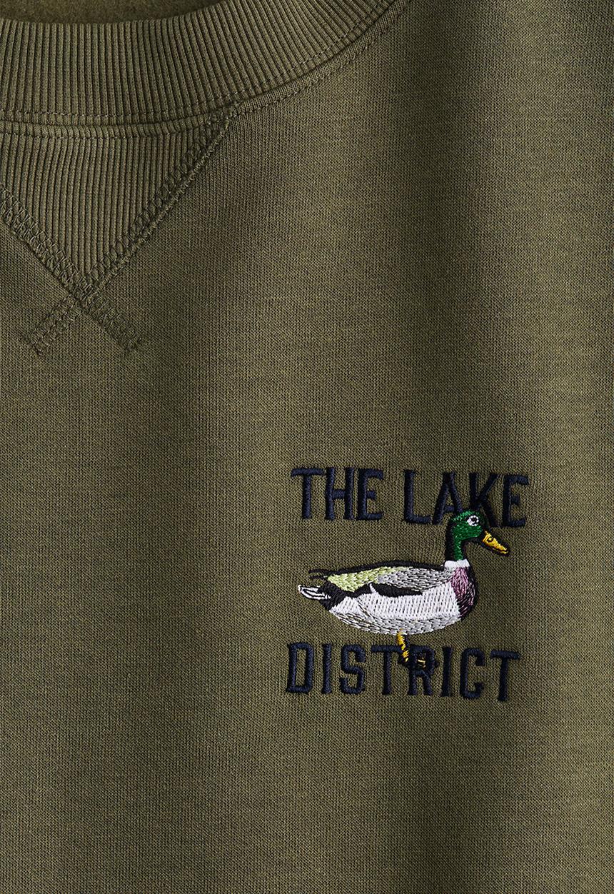 H&M - Text-motif sweatshirt - dark khaki green/mallard