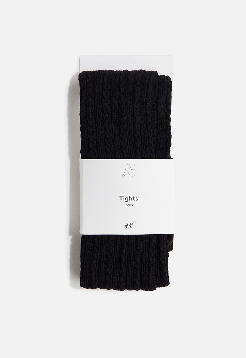 H&M - Cable-knit tights - black