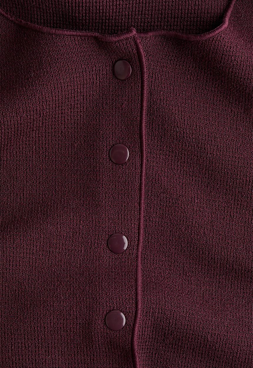 H&M - Textured-knit cardigan - burgundy