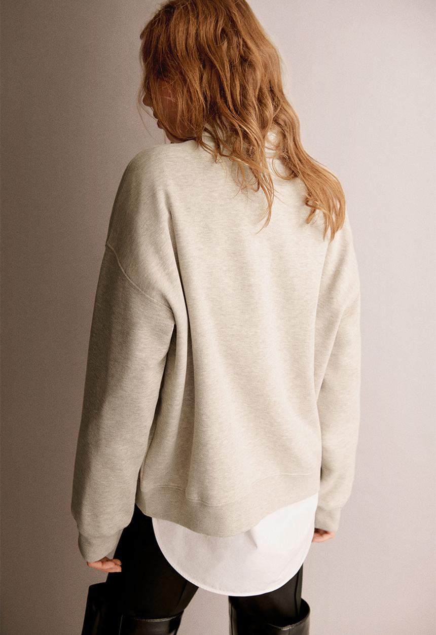 H&M - Text-motif sweatshirt -  light beige/hampstead heath
