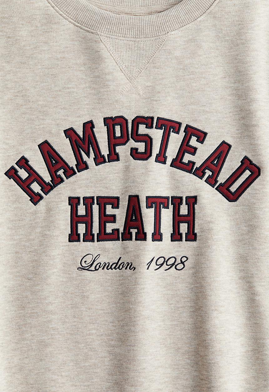 H&M - Text-motif sweatshirt -  light beige/hampstead heath