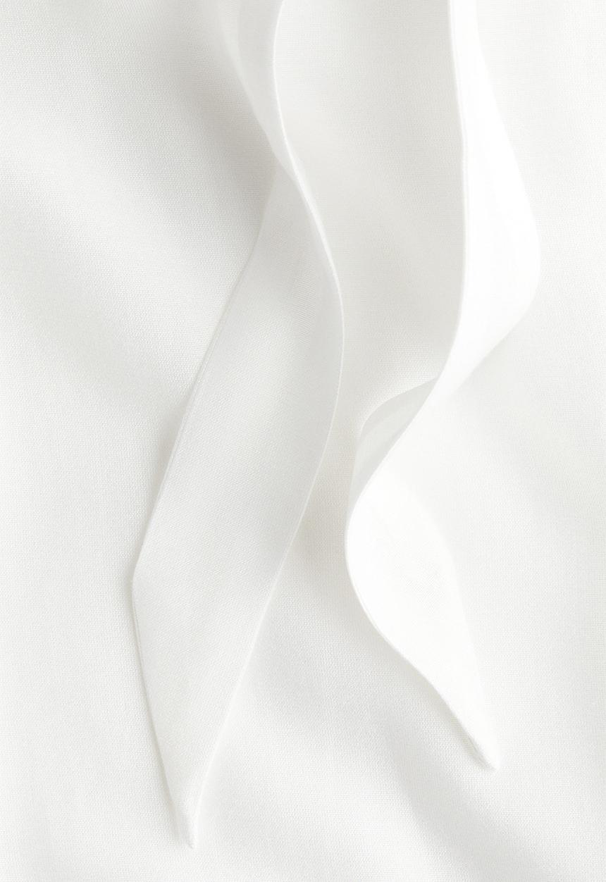 H&M - Bow-collar blouse - white