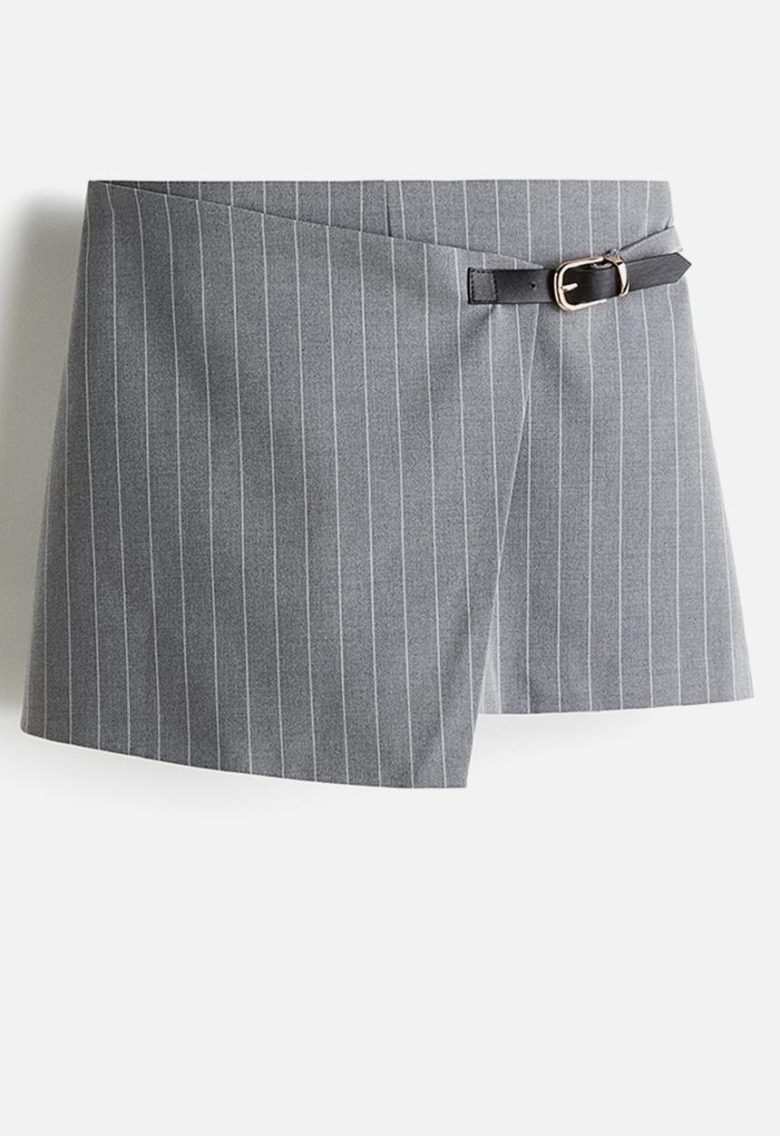 H&M - Wrap skort - grey pinstriped