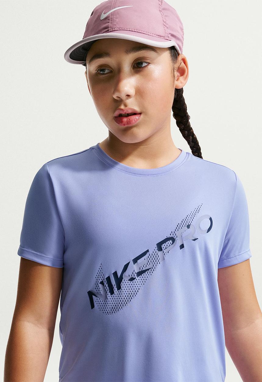 Nike - Girls Nike Pro Dri-Fit Ss Top Hbr Vnr - Light Thistle