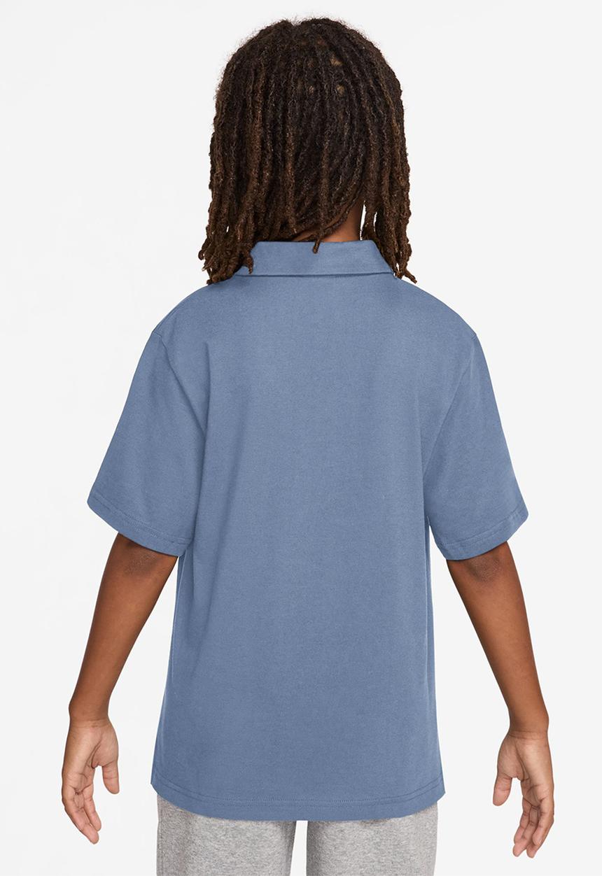 Nike - K Nsw Club Knit Ss Polo Lbr - Work Blue/White