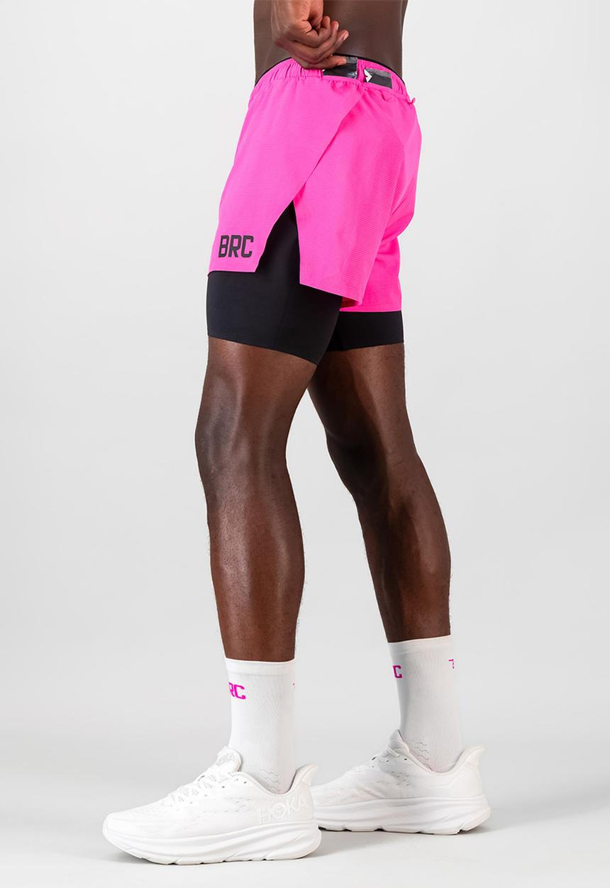 Burnt  - Sprintracer men's 2-in-1 pro short - electric pink