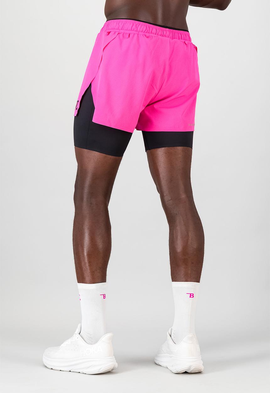 Burnt  - Sprintracer men's 2-in-1 pro short - electric pink