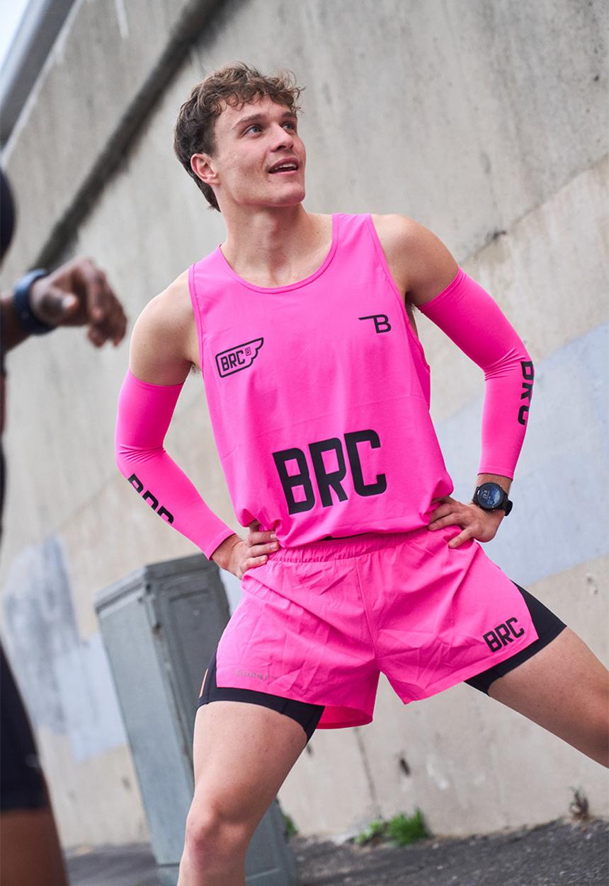 Burnt  - Sprintracer men's 2-in-1 pro short - electric pink