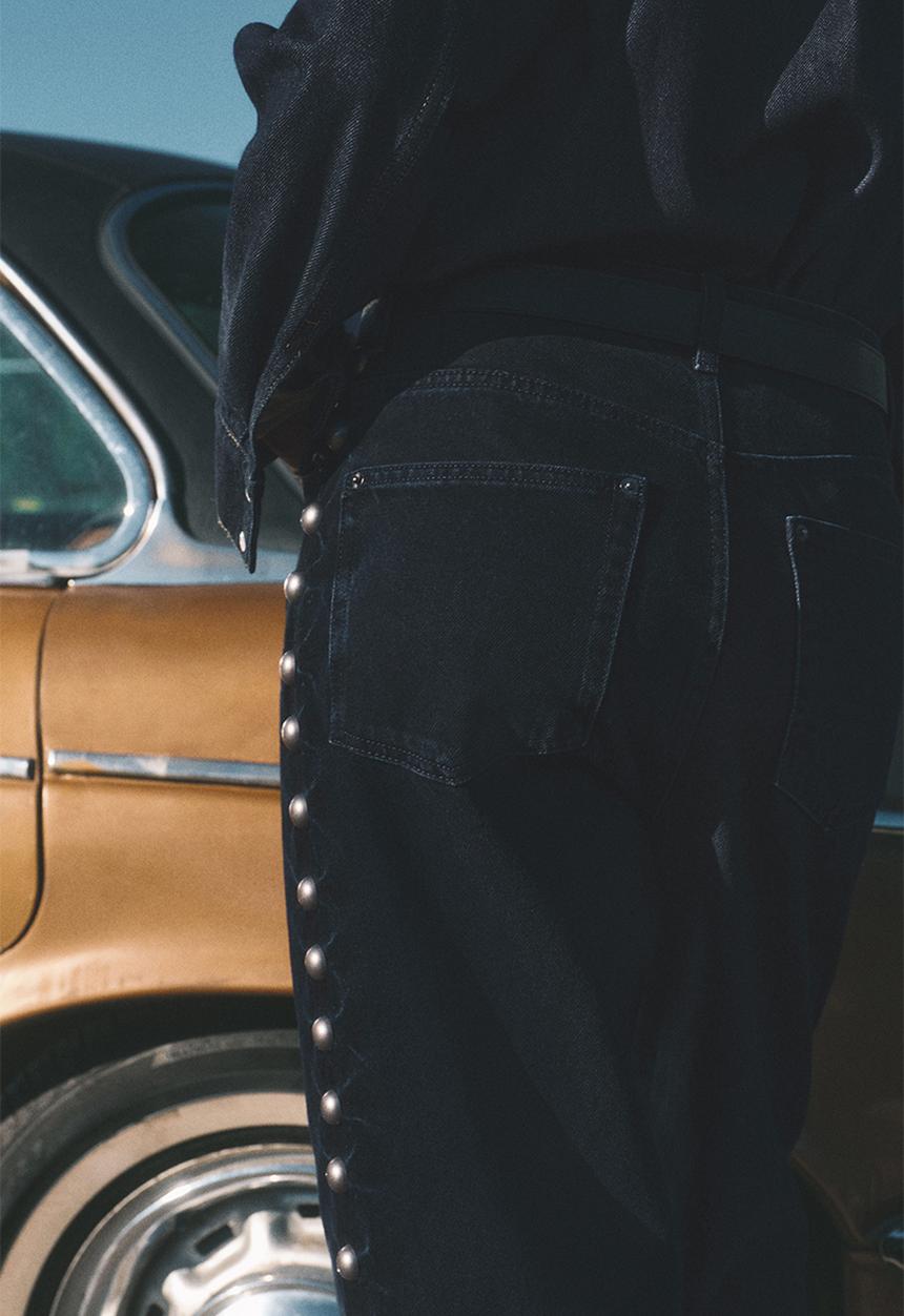 H&M - Studded jeans - dark denim blue