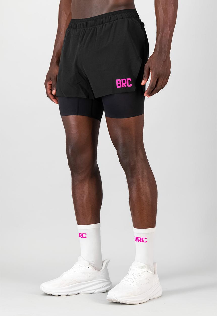 Burnt  - Sprintracer men's 2-in-1 pro short - black