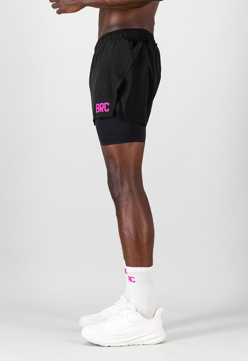 Burnt  - Sprintracer men's 2-in-1 pro short - black