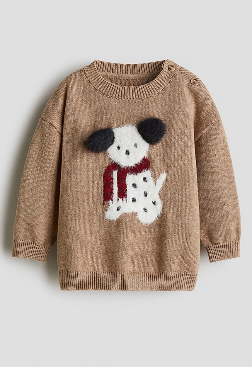 H&M - Jacquard-motif cotton jumper - beige,multi