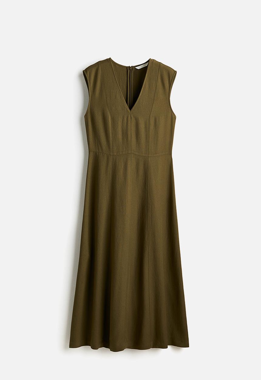 H&M - Sleeveless midi dress - khaki green