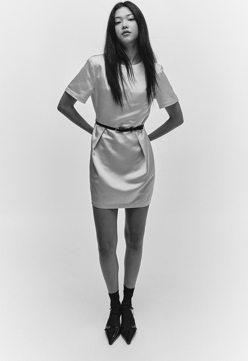 H&M - Belted shift dress - light beige