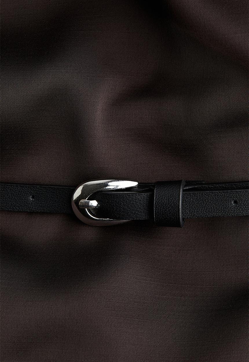 H&M - Belted shift dress - dark brown