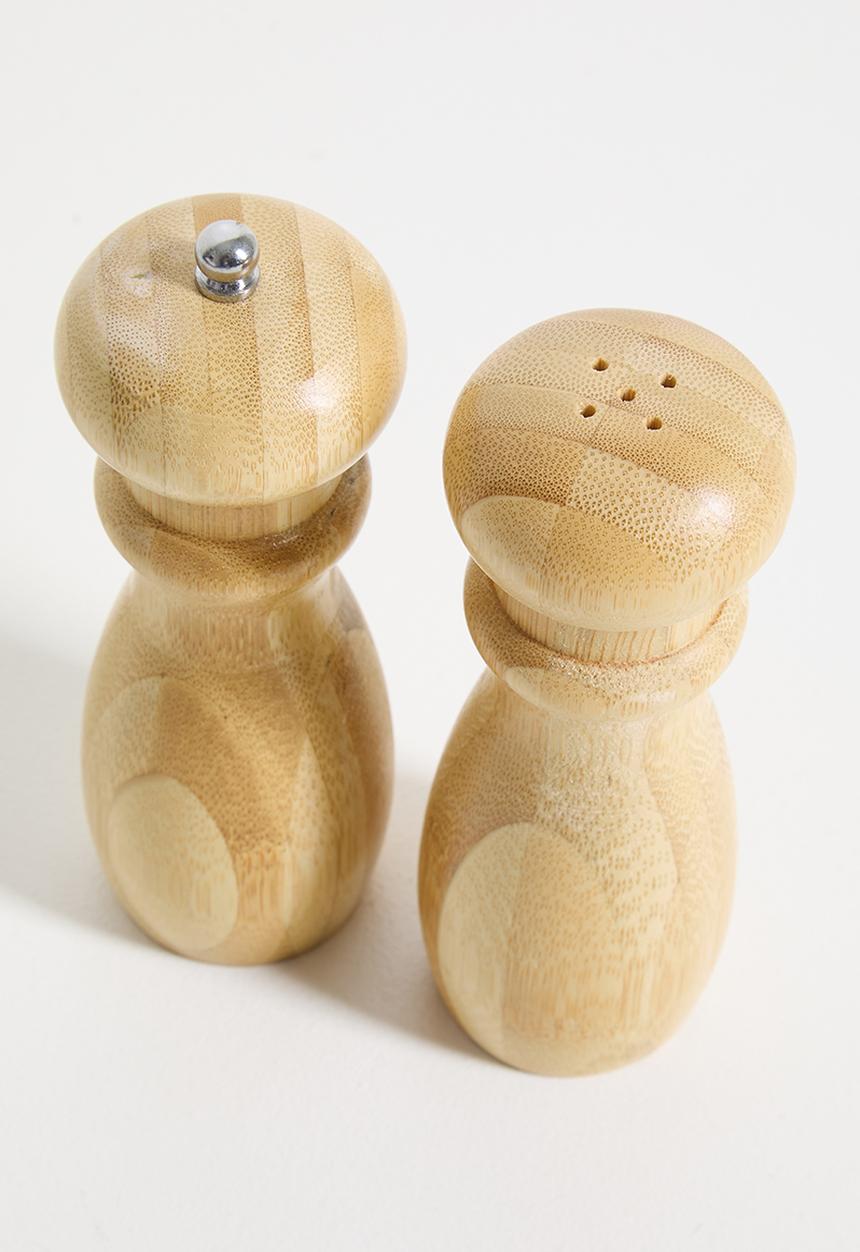 Excellent Houseware - Bamboo S&P grinder set of 2 - Natural