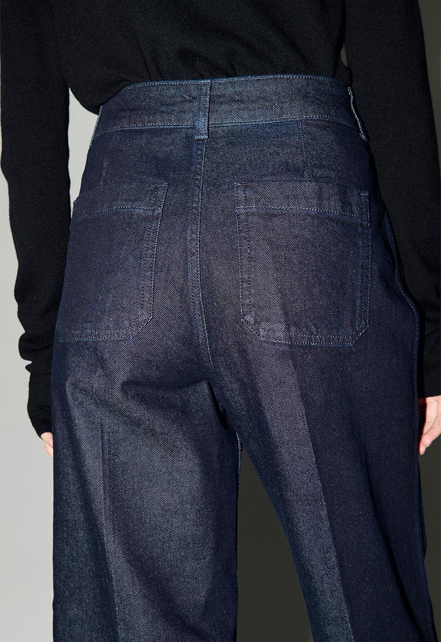 H&M - Wide high ankle jeans - dark denim blue