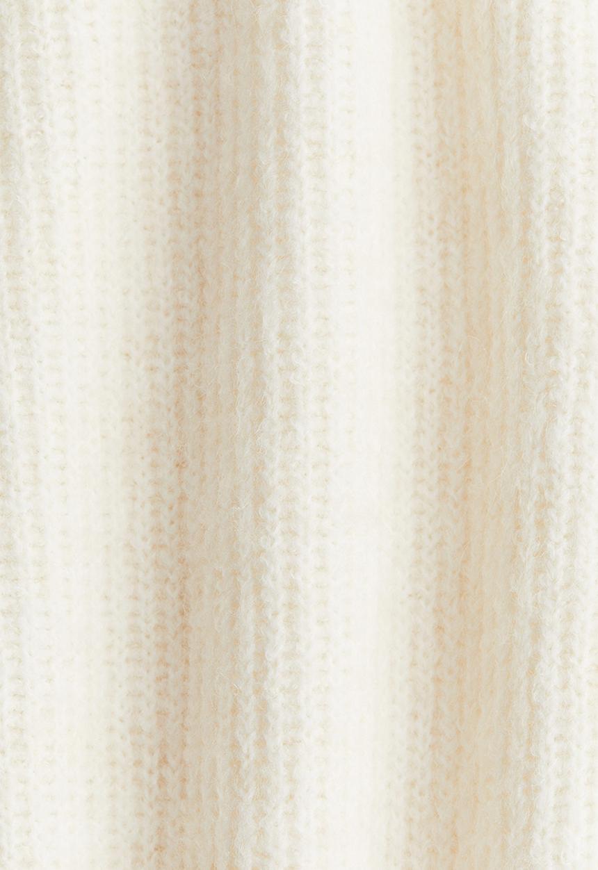 H&M - Rib-knit peplum top - cream
