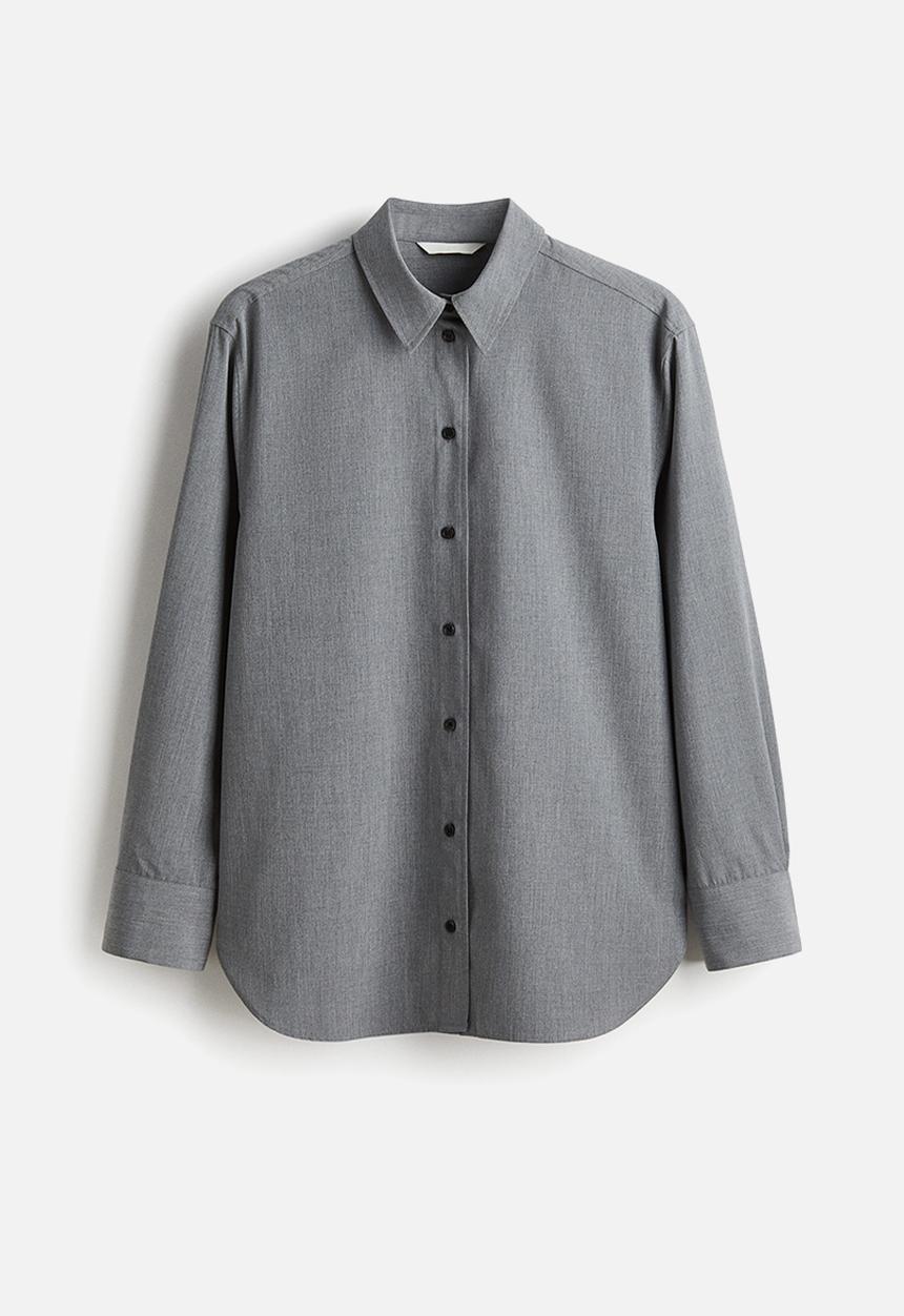 H&M - Oversized shirt - light grey 