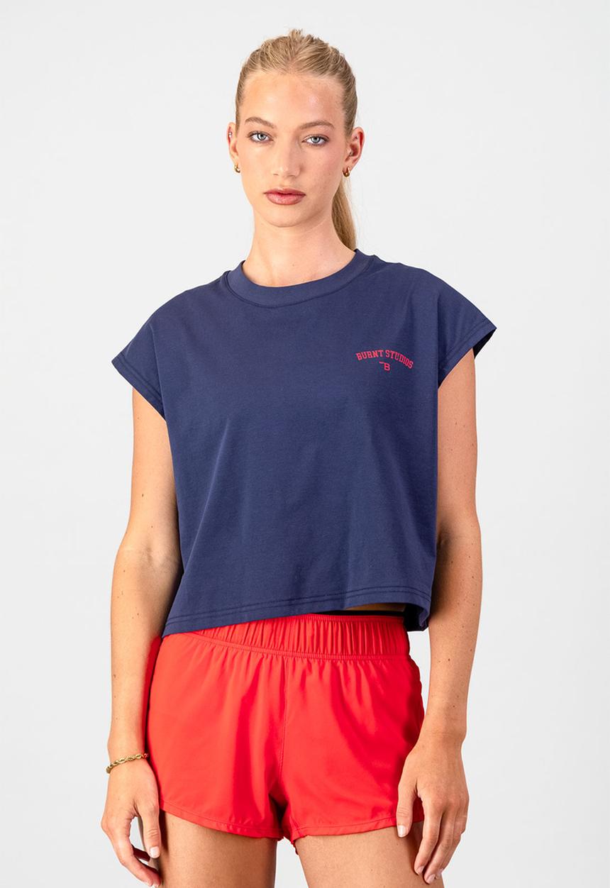 Burnt  - Varsity Tank - Navy