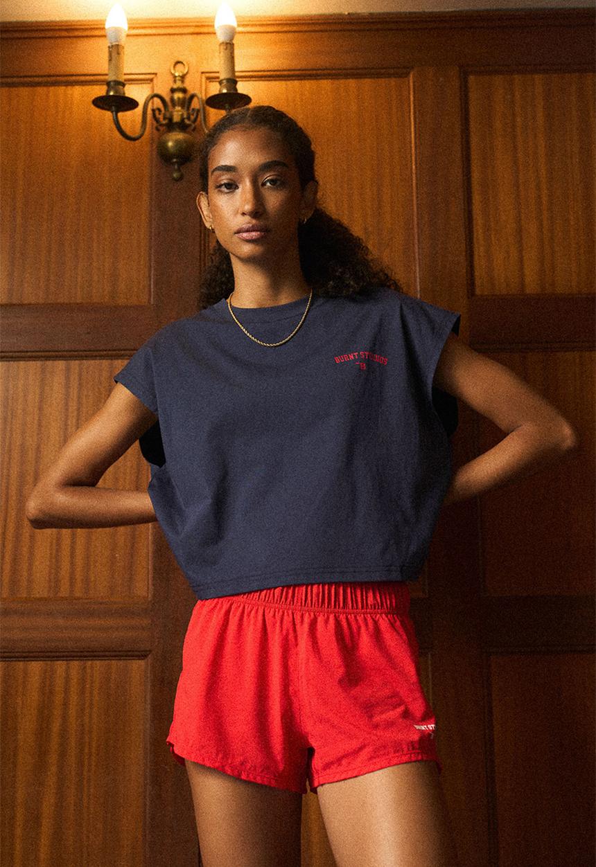 Burnt  - Varsity Tank - Navy