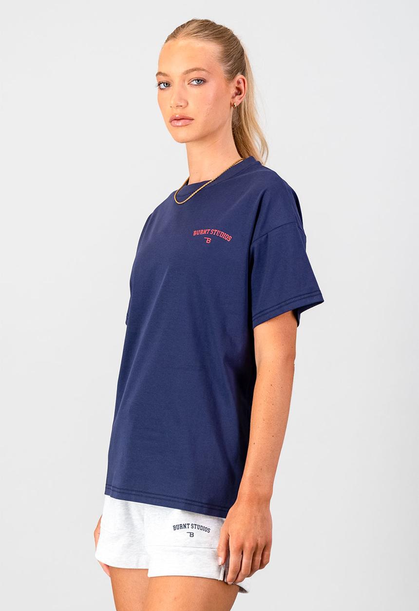 Burnt  - Academy Oversized Tee - Navy