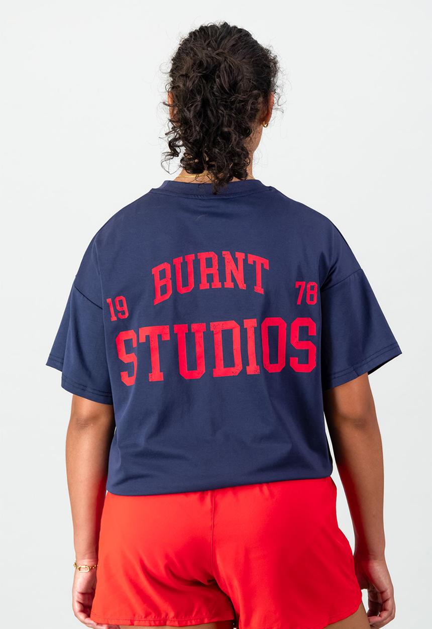 Burnt  - Academy Oversized Tee - Navy