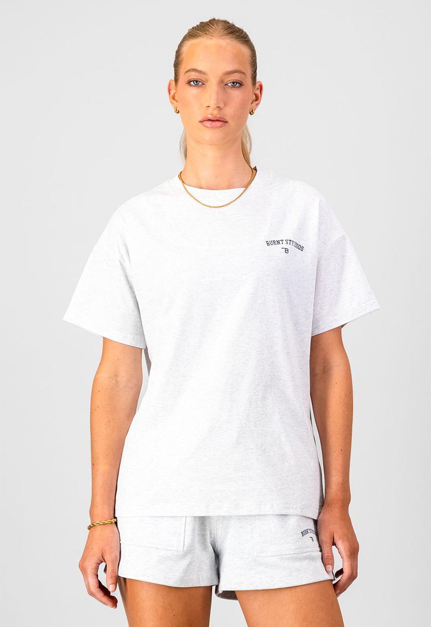 Burnt  - Academy Oversized Tee - Grey Melange