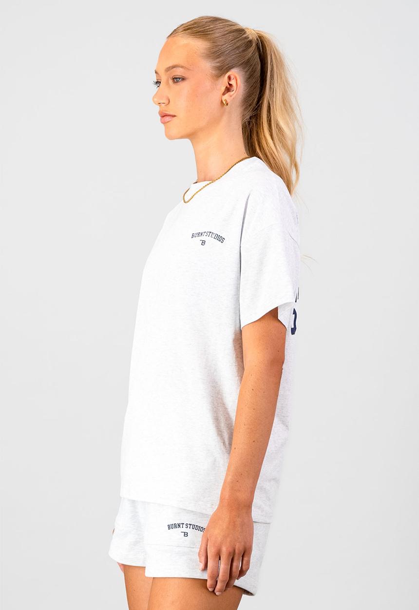 Burnt  - Academy Oversized Tee - Grey Melange