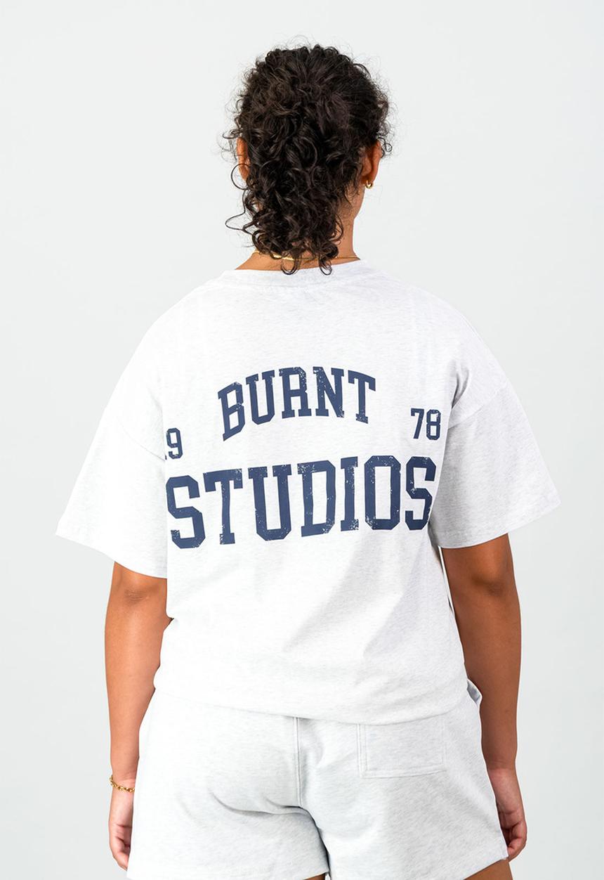 Burnt  - Academy Oversized Tee - Grey Melange