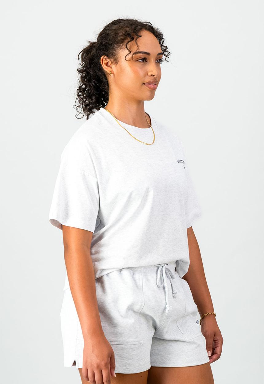 Burnt  - Academy Oversized Tee - Grey Melange