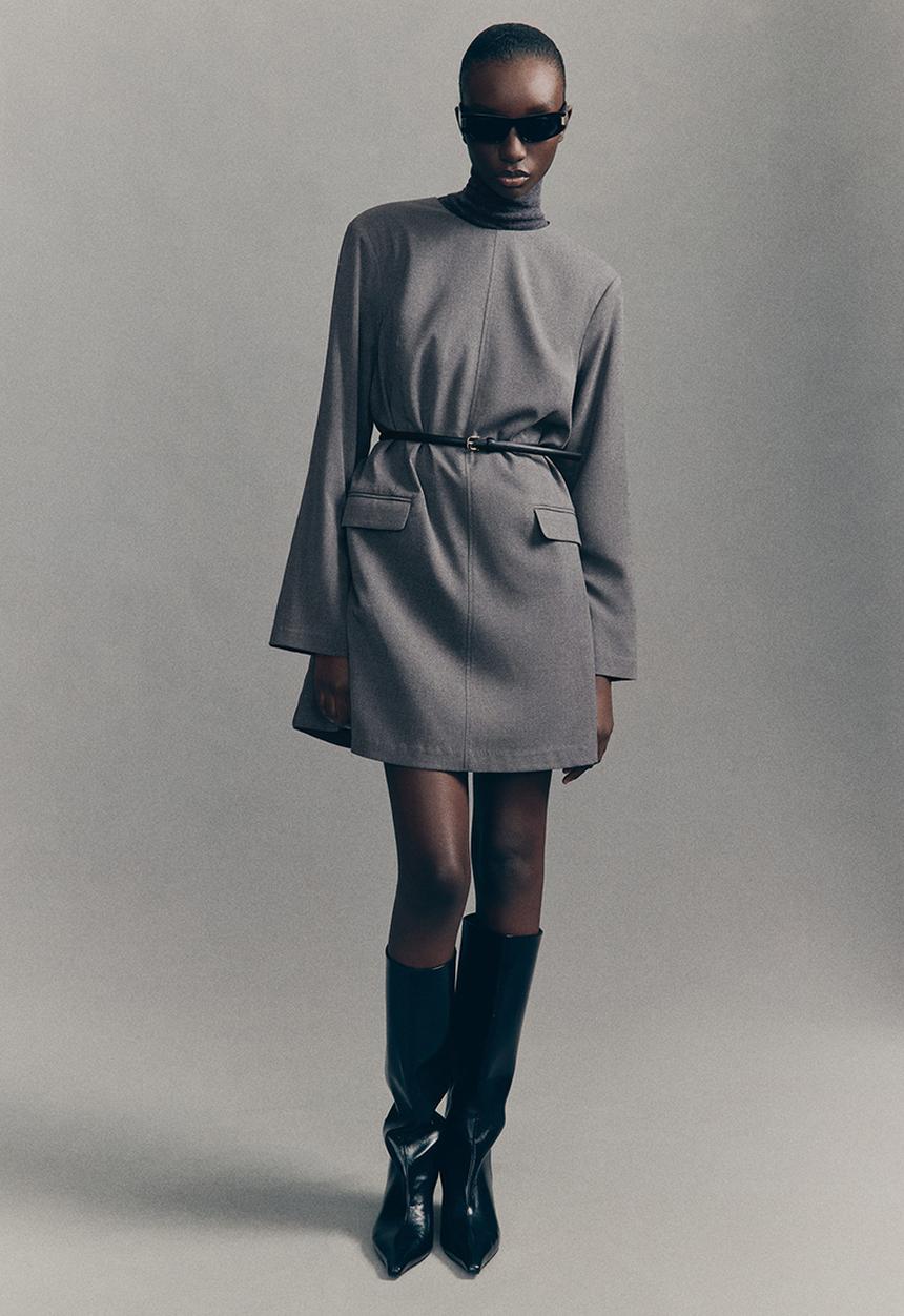 H&M - Shoulder-pad dress - dark  grey