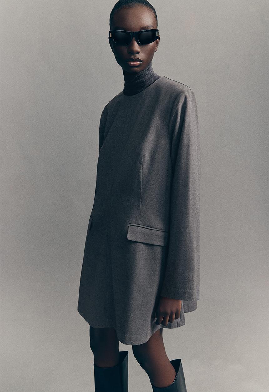 H&M - Shoulder-pad dress - dark  grey