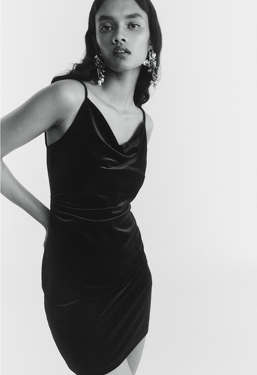 H&M - Draped strappy dress - black