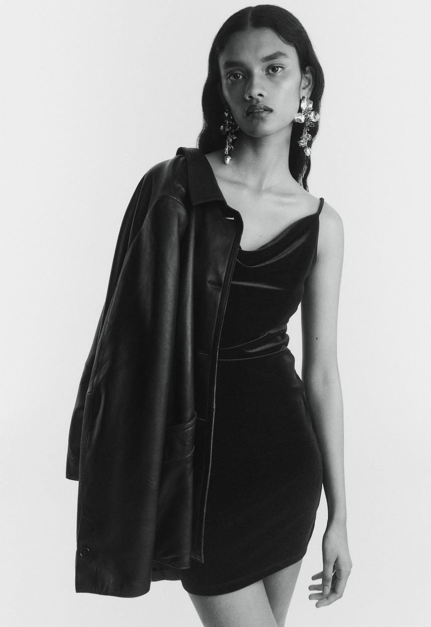 H&M - Draped strappy dress - black