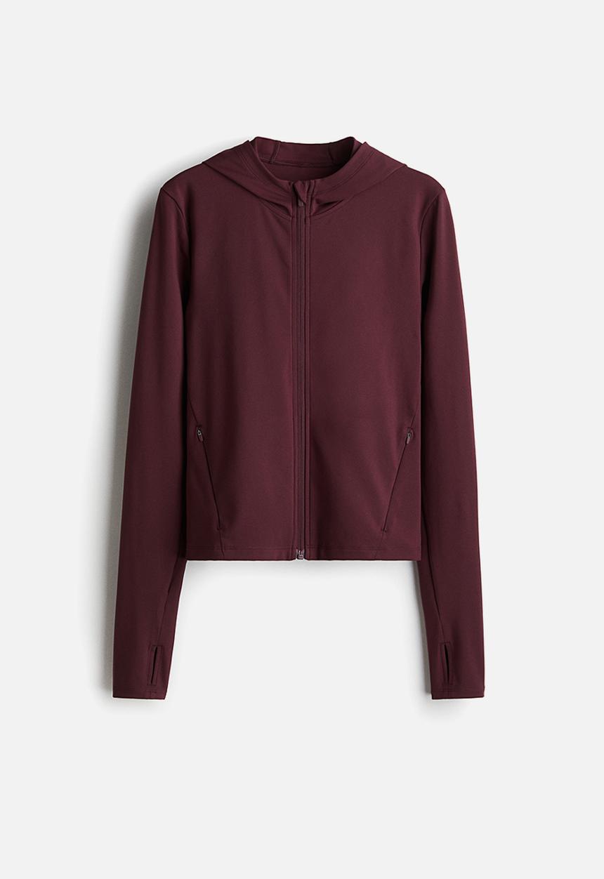 H&M - Hooded sports jacket with softmove™ - light burgundy