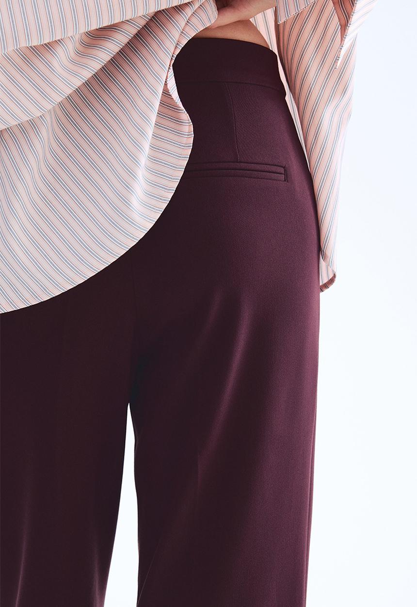 H&M - Bootcut trousers - burgundy