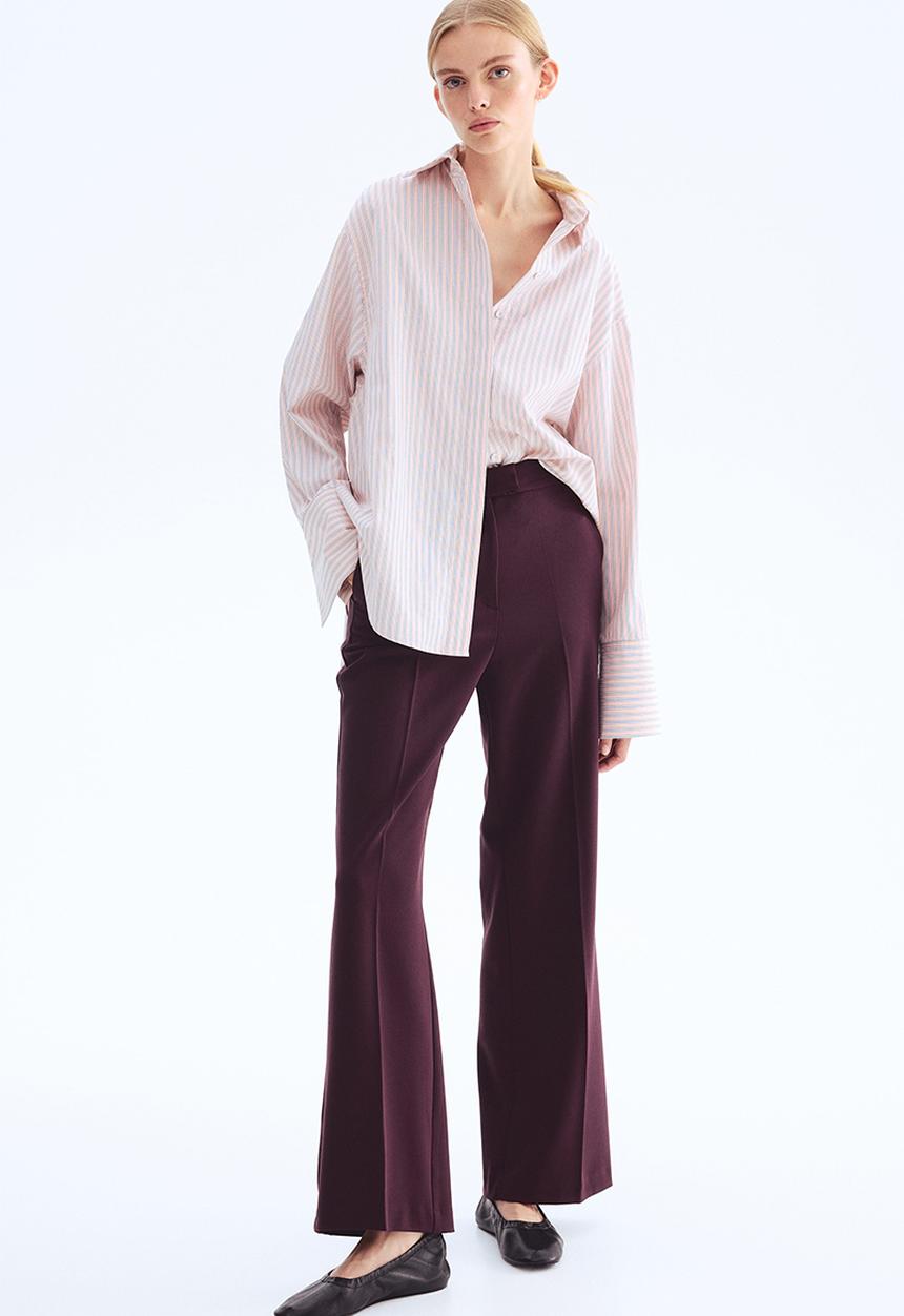 H&M - Bootcut trousers - burgundy