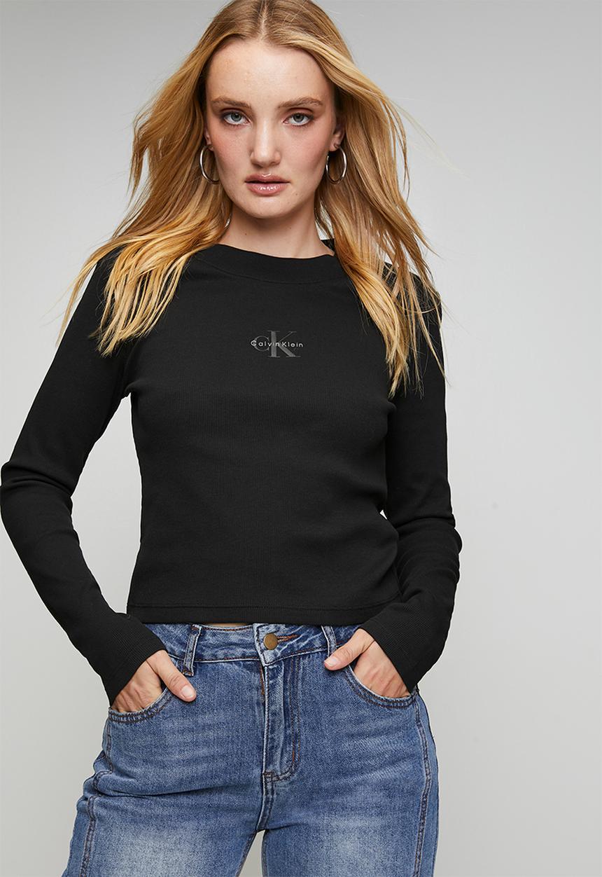 Calvin Klein - A- ls monogram baby tee - black