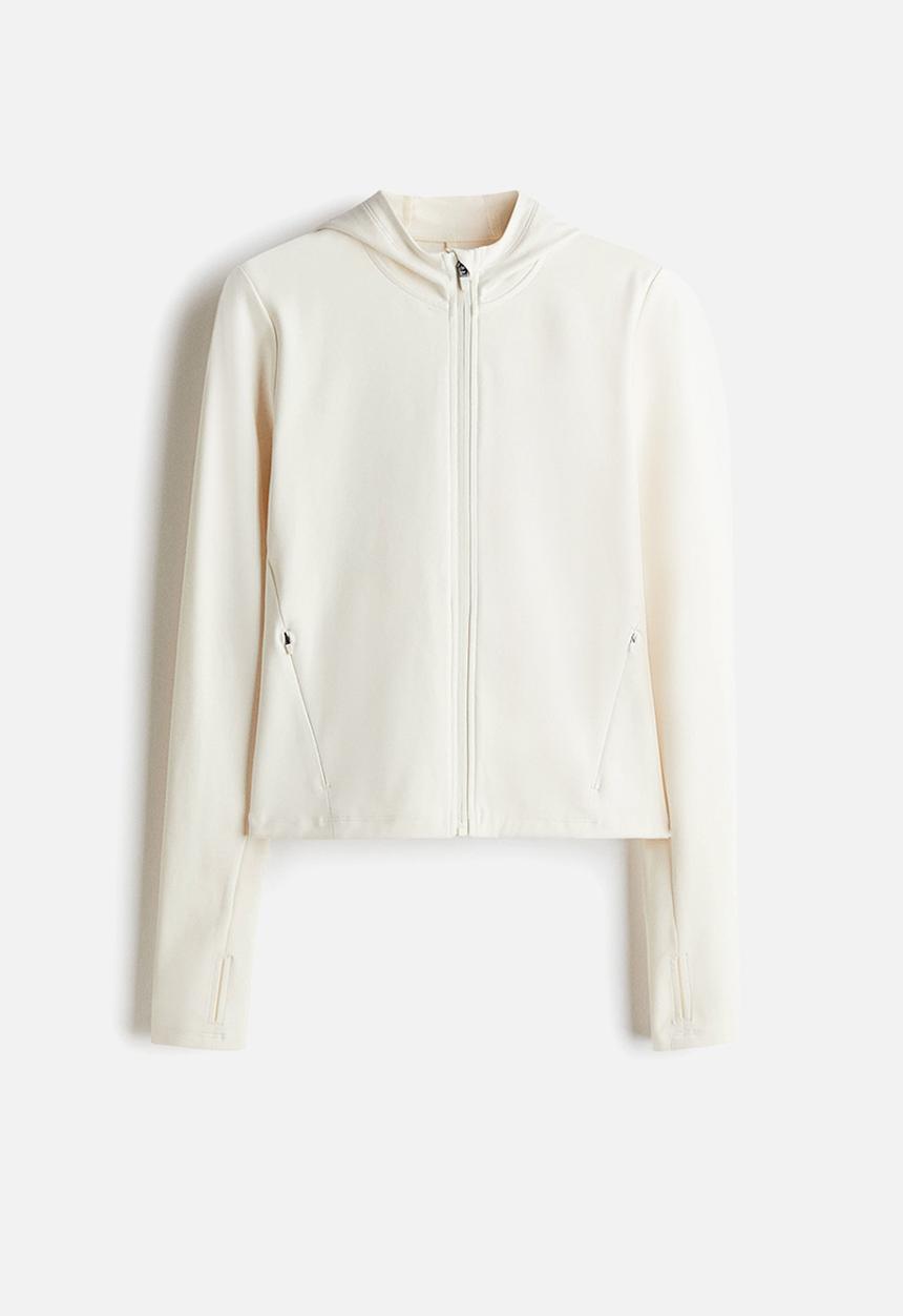 H&M - Hooded sports jacket with softmove™ - ivory 