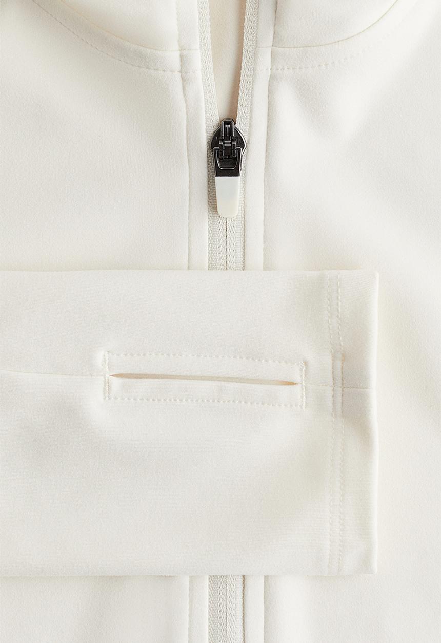 H&M - Hooded sports jacket with softmove™ - ivory 