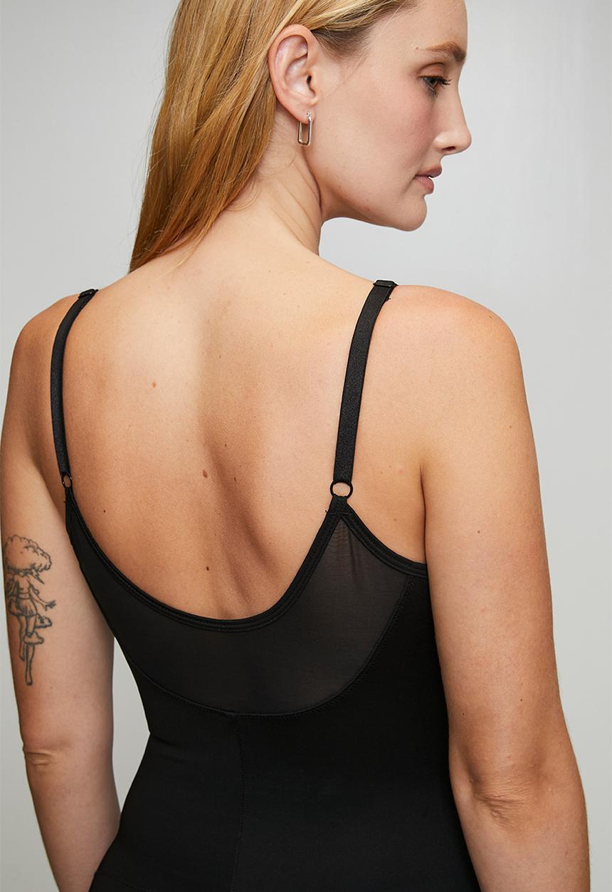 Easy Curves Shapewear - Mesh brief bodysuit shaper - black