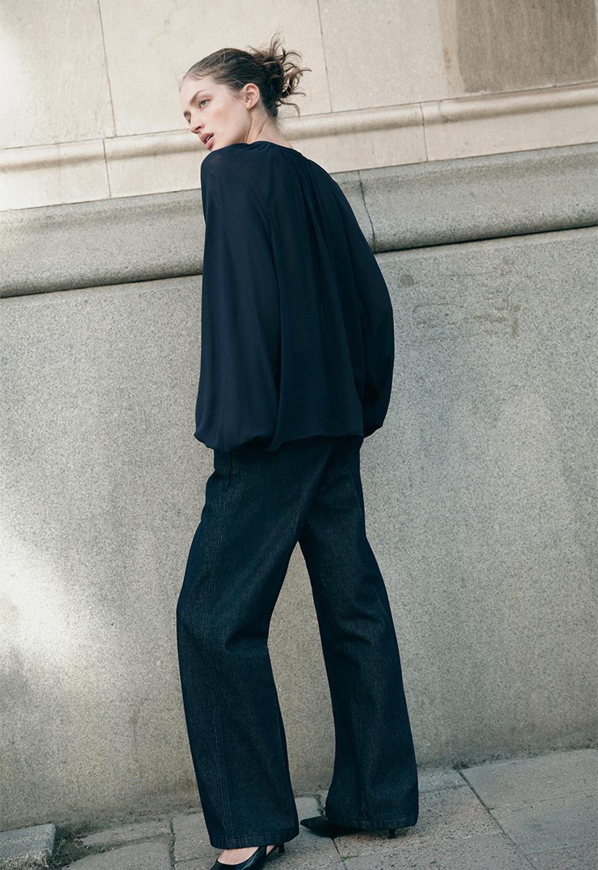 H&M - Chiffon blouse - navy blue